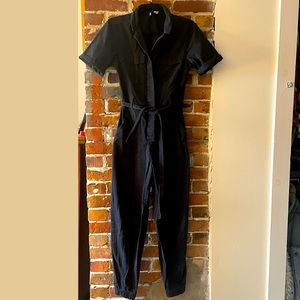 Black utility jumpsuit